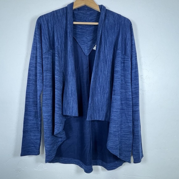 Athleta Sweaters - Athleta Womens Nirvana Wear Two Ways Wrap Cardigan Size Small Blue Open Front